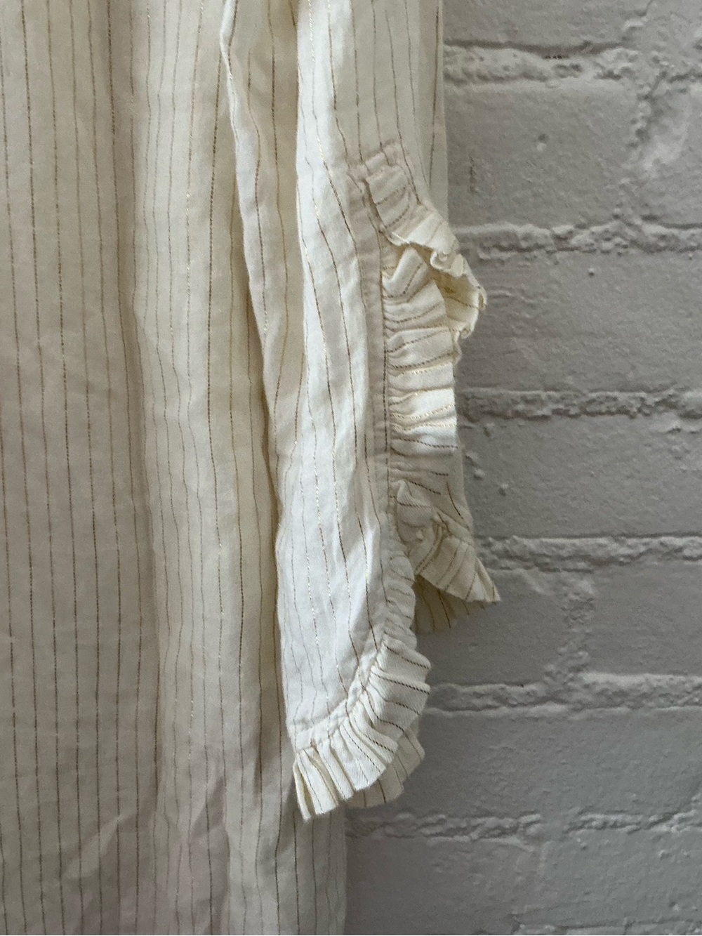 Aerie Flowy Ruffled Tunic Top Blouse Cream Coquette Feminine Festival Fairy Boho - Picture 8 of 11